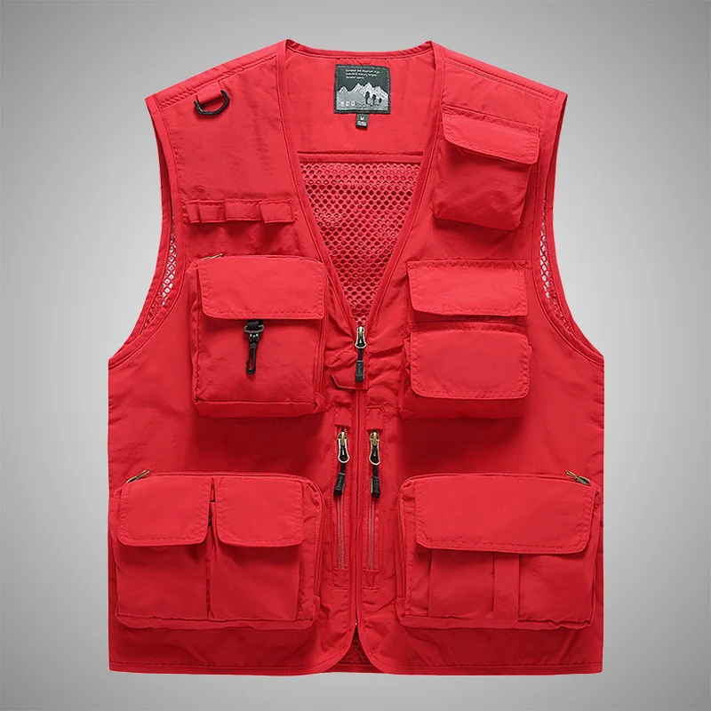 Herren multifunktionale Utility‑Weste mit vielen Taschen und Mesh‑Rücken Drune