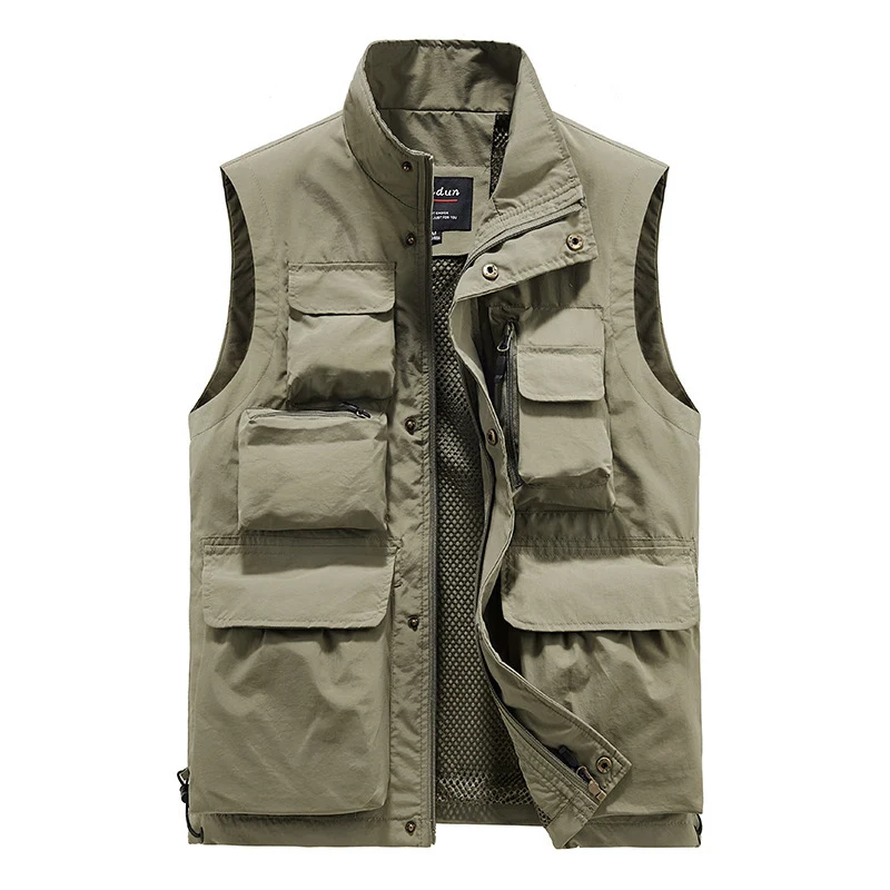 Herren Multifunktionale Utility‑Weste mit Mesh‑Futter und Mehrfach‑Taschen Drune