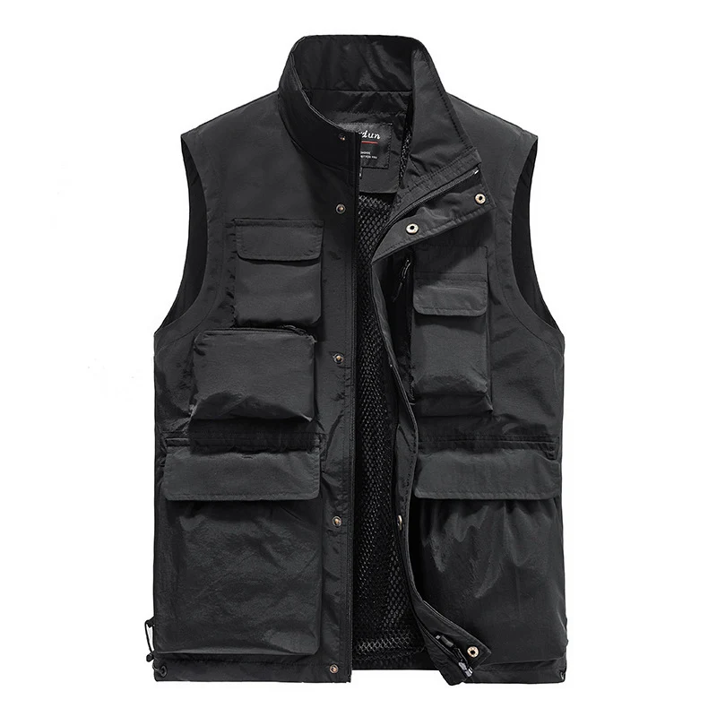 Herren Multifunktionale Utility‑Weste mit Mesh‑Futter und Mehrfach‑Taschen Drune