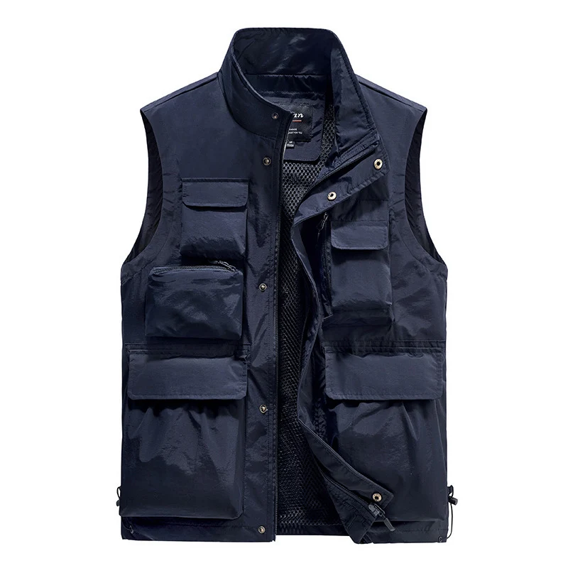 Herren Multifunktionale Utility‑Weste mit Mesh‑Futter und Mehrfach‑Taschen Drune