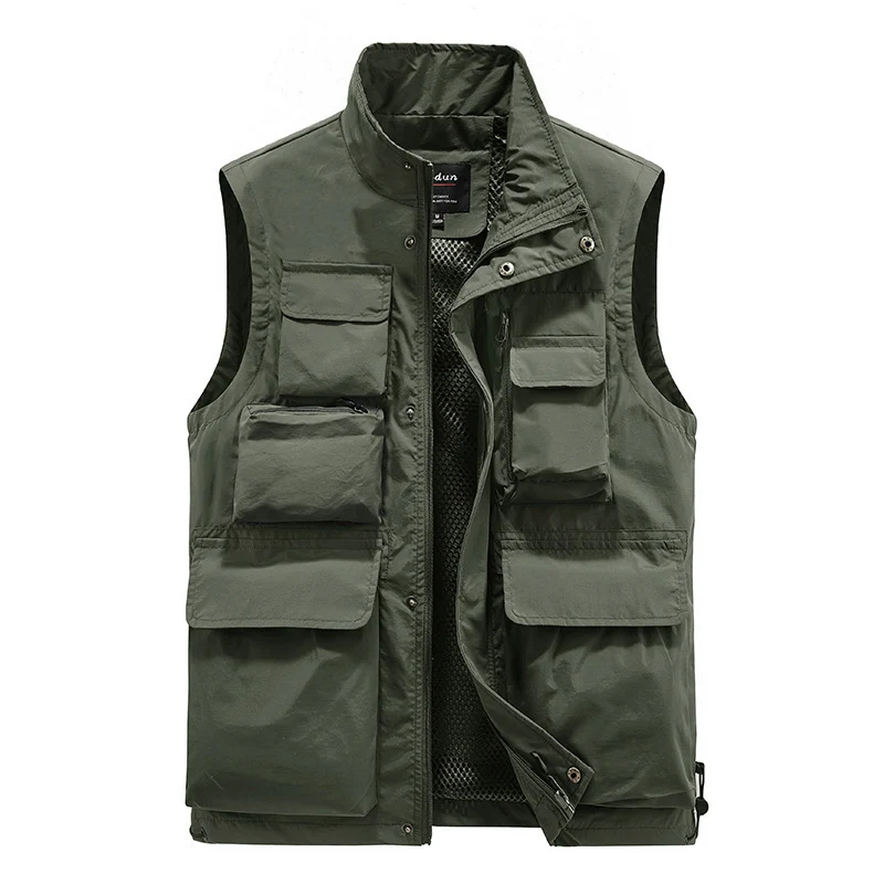 Herren Multifunktionale Utility‑Weste mit Mesh‑Futter und Mehrfach‑Taschen Drune