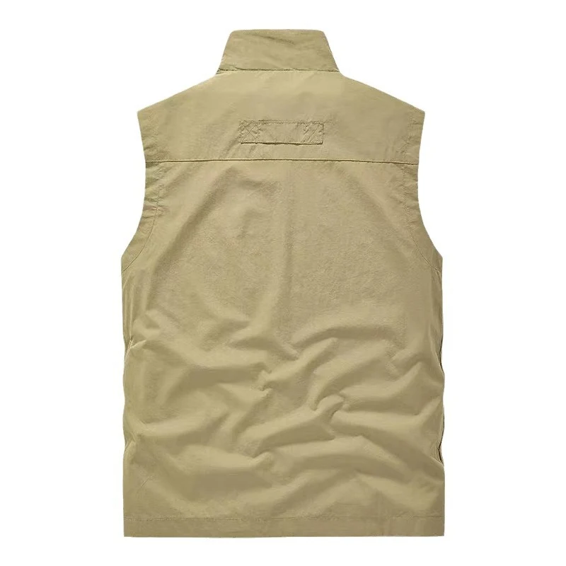 Herren multifunktionale Utility-Weste mit Mesh-Futter, Stehkragen und Mehrfachtaschen Drune