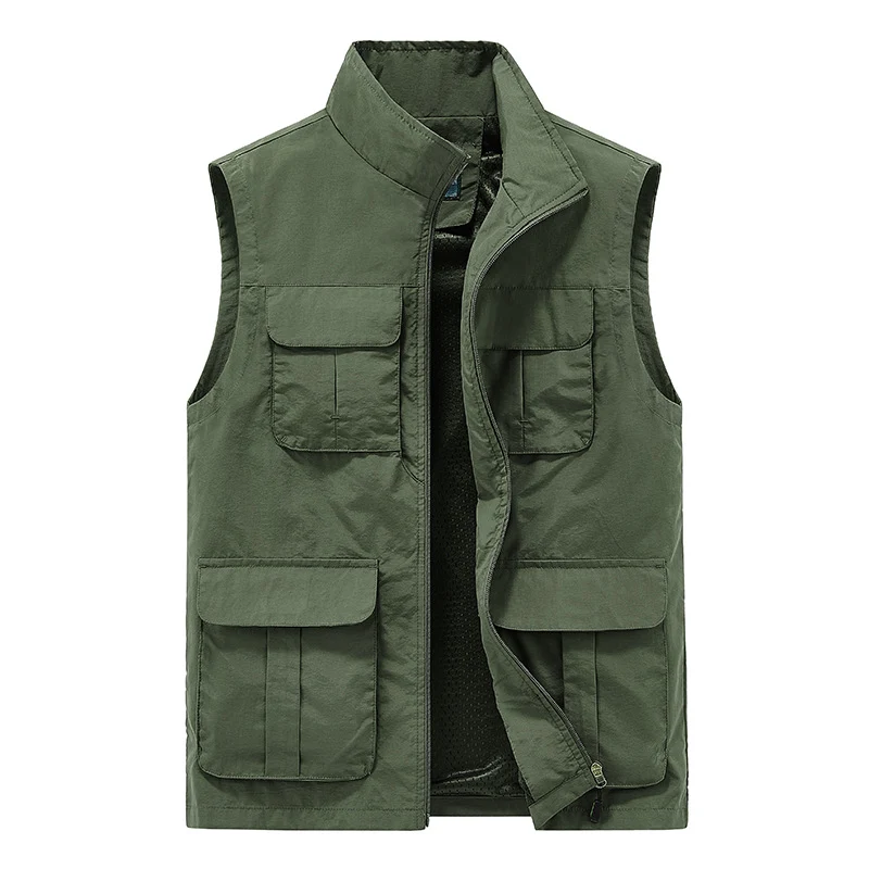 Herren Multifunktionale Utility-Weste mit Mehrfachtaschen und Mesh-Innenfutter Drune