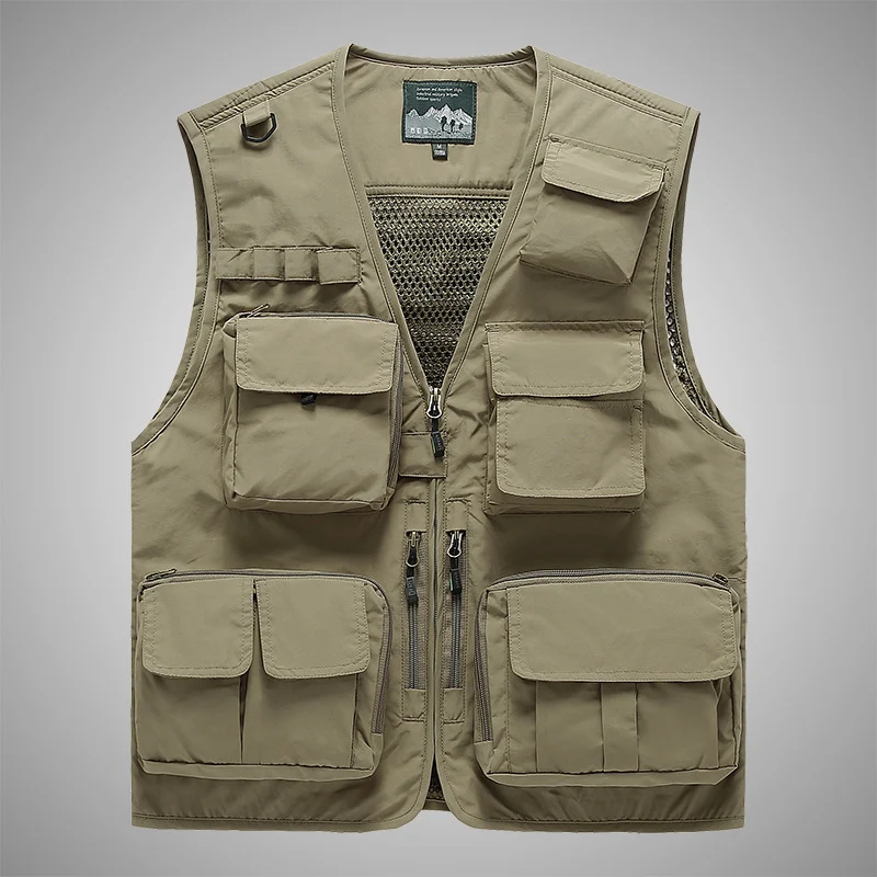 Herren Multifunktionale Utility-Weste mit Mehrfachtaschen und Mesh-Innenfutter Drune