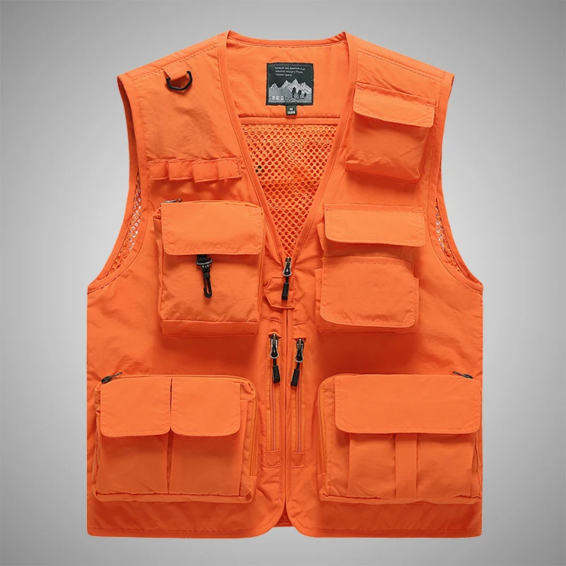 Herren Multifunktionale Utility-Weste mit Mehrfachtaschen und Mesh-Innenfutter Drune