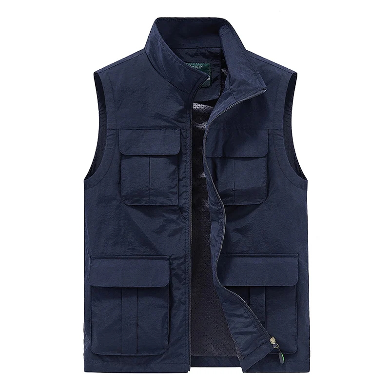 Herren Multifunktionale Utility-Weste mit Mehrfachtaschen und Mesh-Innenfutter Drune