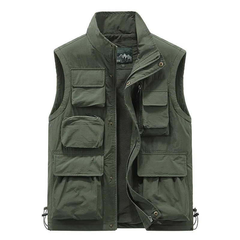 Herren multifunktionale Outdoorweste mit Teddyfleece-Innenfutter und zahlreichen Taschen Drune