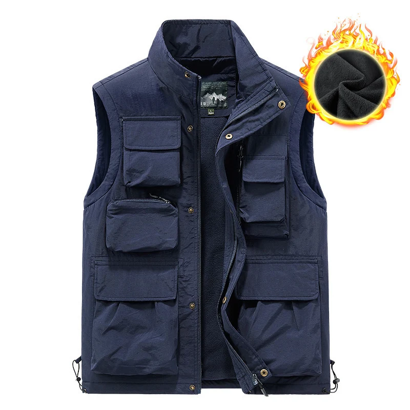 Herren multifunktionale Outdoorweste mit Teddyfleece-Innenfutter und zahlreichen Taschen Drune
