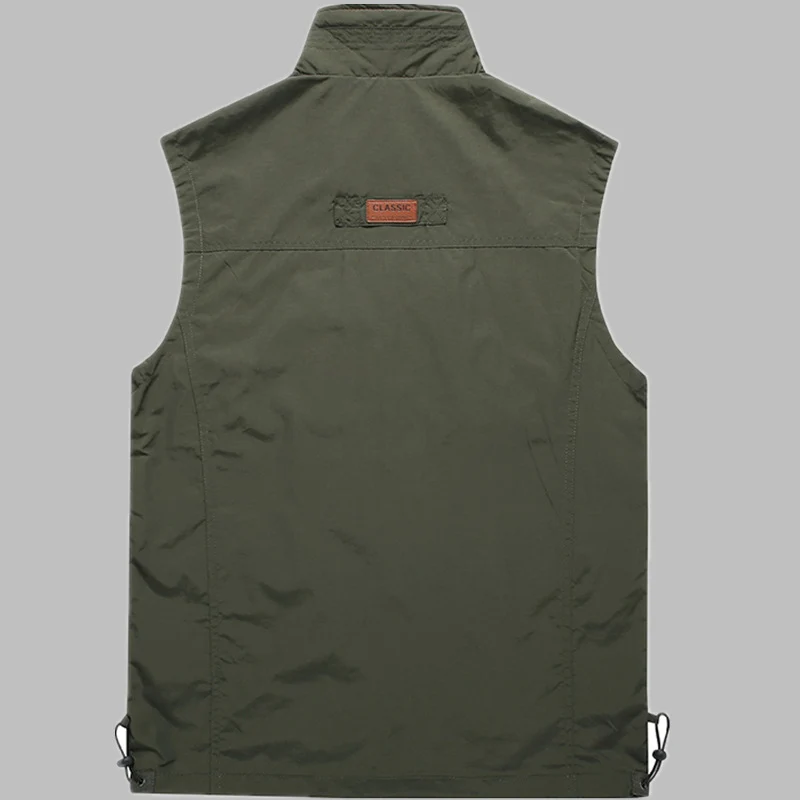 Herren multifunktionale Outdoor‑Utility‑Weste mit Reißverschluss, Mehrfachtaschen und atmungsaktivem Meshfutter Drune