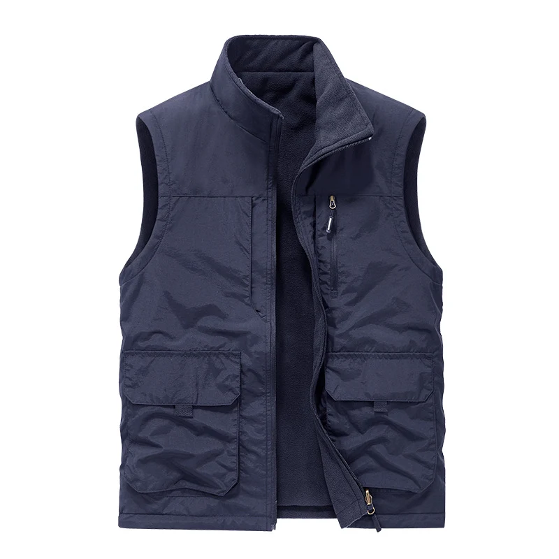 Herren Multifunktionale Outdoor-Utility-Weste mit Microfleece‑Innenlage und Mehrfachtaschen Drune