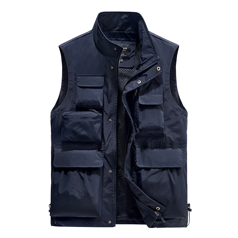 Herren Multifunktionale Outdoor-Utility-Weste mit fleecegefütterter Thermo-Innenlage und Mehrfachtaschen Drune