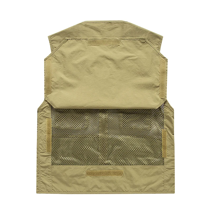 Herren Multifunktionale Mesh-Utility-Weste mit Reißverschluss und Mehrfach-Taschen Drune