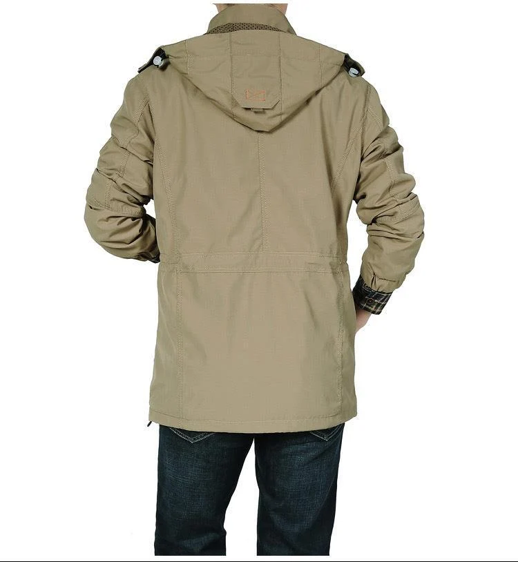Herren Multifunktionale Fieldjacke im Utility‑Design mit Kapuze und Mehrfachtaschen Drune