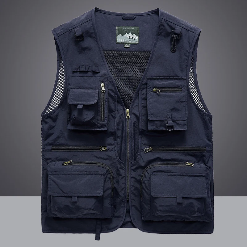 Herren Multifunktionale Angler- und Utilityweste mit Mesh‑Einsätzen und Multifachtaschen Drune