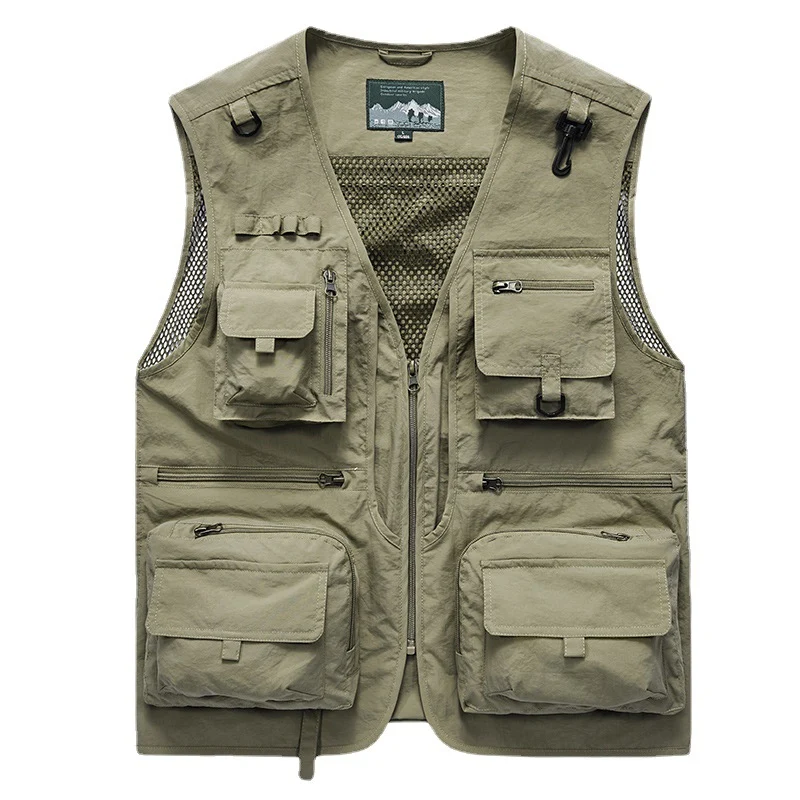 Herren Multifunktionale Angler- und Utilityweste mit Mesh‑Einsätzen und Multifachtaschen Drune