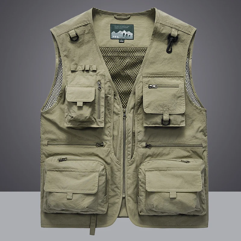 Herren Multifunktionale Angler- und Utilityweste mit Mesh‑Einsätzen und Multifachtaschen Drune