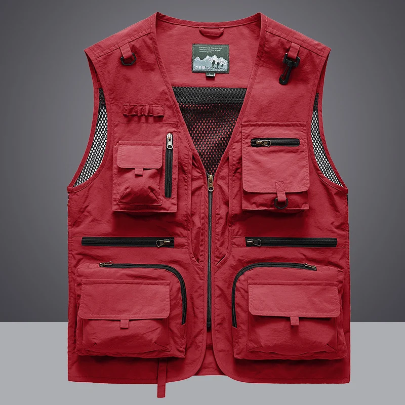 Herren Multifunktionale Angler- und Utilityweste mit Mesh‑Einsätzen und Multifachtaschen Drune