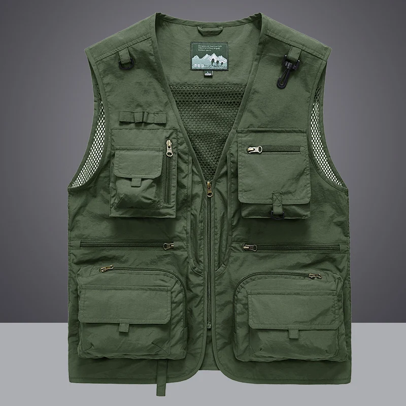 Herren Multifunktionale Angler- und Utilityweste mit Mesh‑Einsätzen und Multifachtaschen Drune
