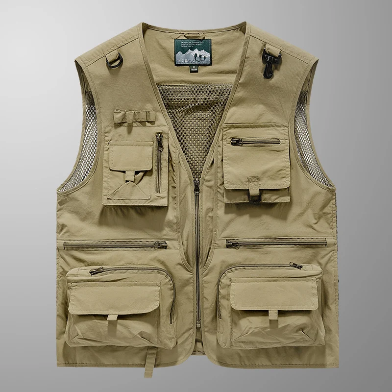 Herren Multifunktionale Angler- und Utility‑Weste mit Mesh‑Einsätzen und Mehrfach‑Taschen Drune