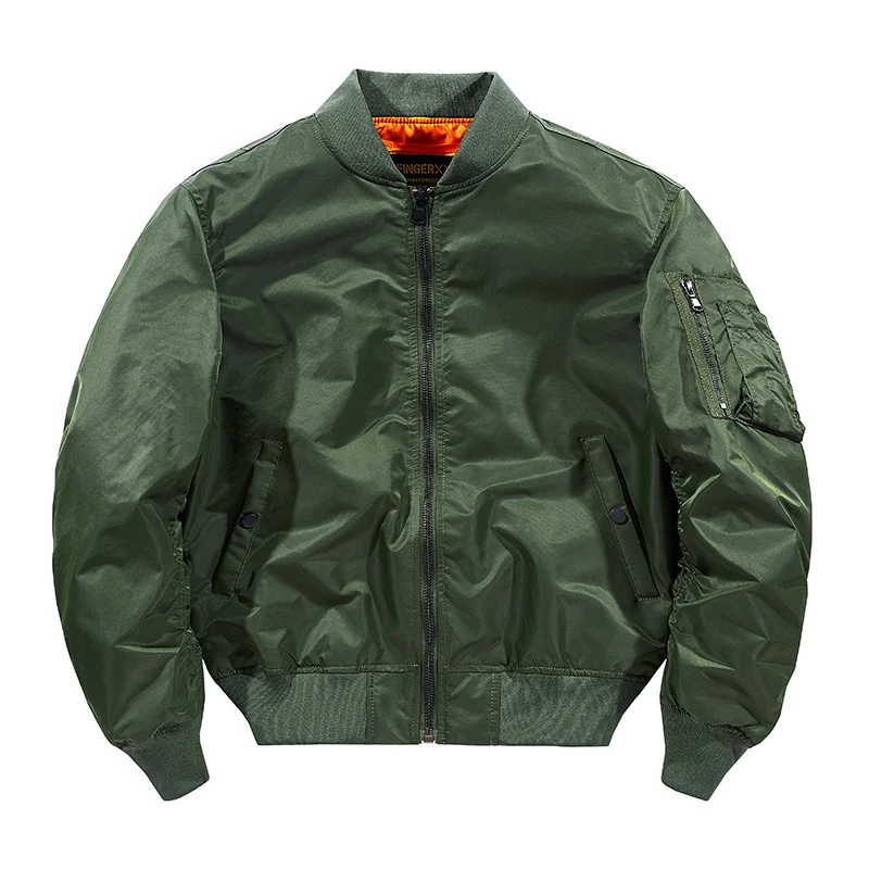 Herren Modernes Nylon-Flightbomber mit kontrastierendem Innenfutter, Ärmeltasche und elastischem Rippbündchen Drune