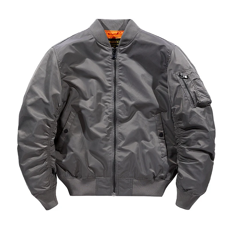 Herren Modernes Nylon-Flightbomber mit kontrastierendem Innenfutter, Ärmeltasche und elastischem Rippbündchen Drune