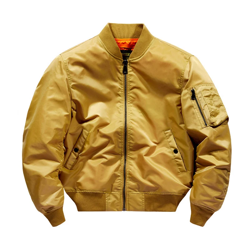 Herren Modernes Nylon-Flightbomber mit kontrastierendem Innenfutter, Ärmeltasche und elastischem Rippbündchen Drune