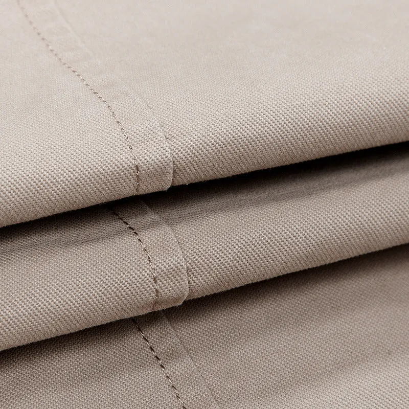 Herren mittellanger Kapuzenparka mit kariertem Innenfutter und verdeckter Zip‑Knopfleiste Drune