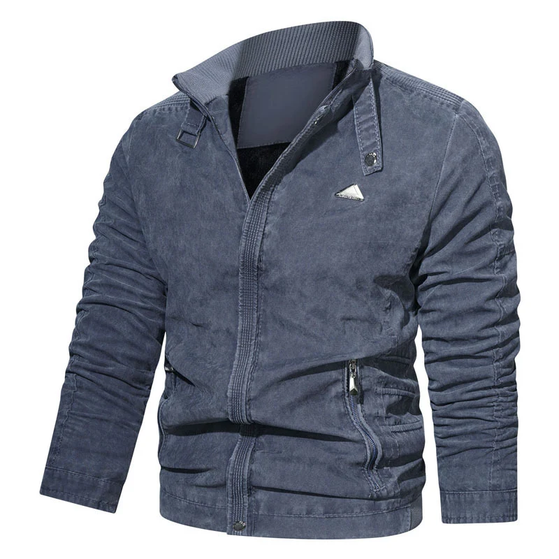 Herren Mikrofaser-Canvas-Blouson im Pilotenstil mit gerafften Ärmeln und verdeckten Reißverschlüssen Drune