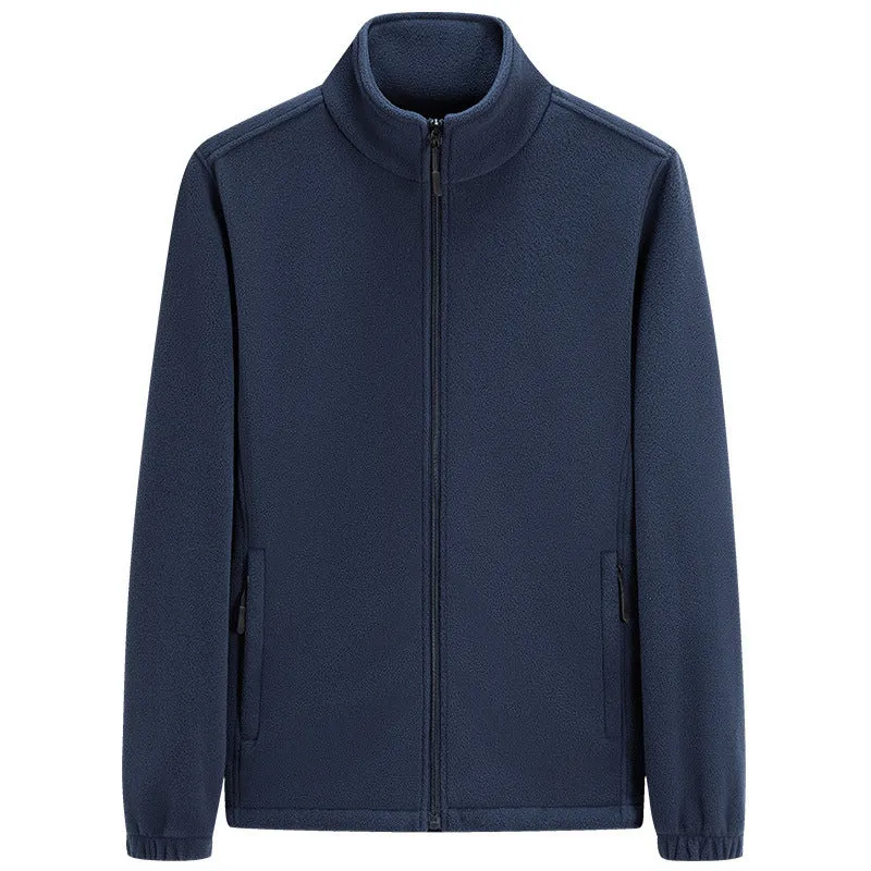 Herren Microfleece Outdoorjacke mit Stehkragen und durchgehendem Reißverschluss Drune