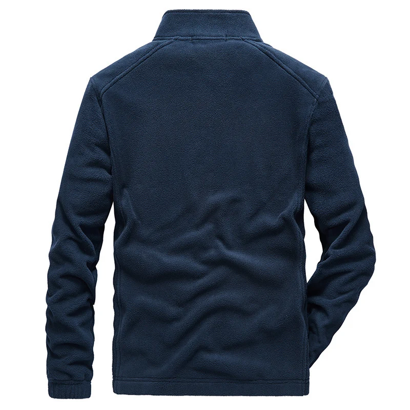 Herren Microfleece-Outdoorjacke mit Stehkragen, durchgehendem Reißverschluss und Ziptaschen Drune