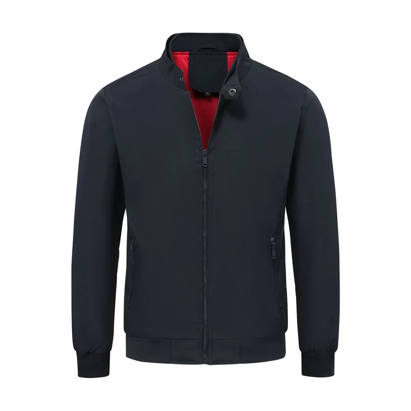 Herren Leichter Nylon-Bomber mit Rippbündchen Stehkragen und atmungsaktivem Meshfutter Drune
