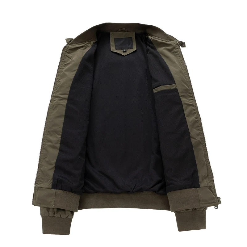Herren Leichter Nylon-Bomber mit Rippbündchen Stehkragen und atmungsaktivem Meshfutter Drune