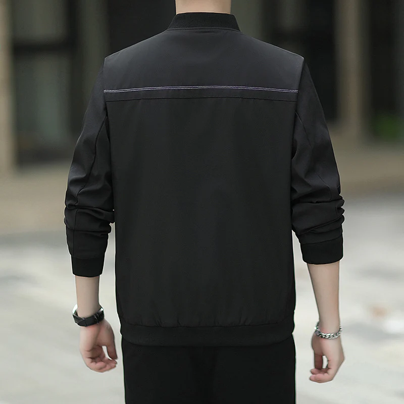 Herren leichter Nylon-Bomber mit minimalistischem Design und gerippten Bündchen Drune