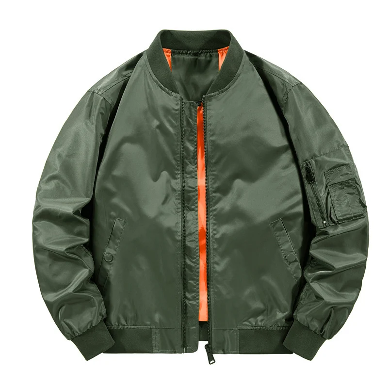 Herren Leichter Nylon‑Bomber mit kontrastierendem Innenfutter und Utility‑Ärmeltasche Drune