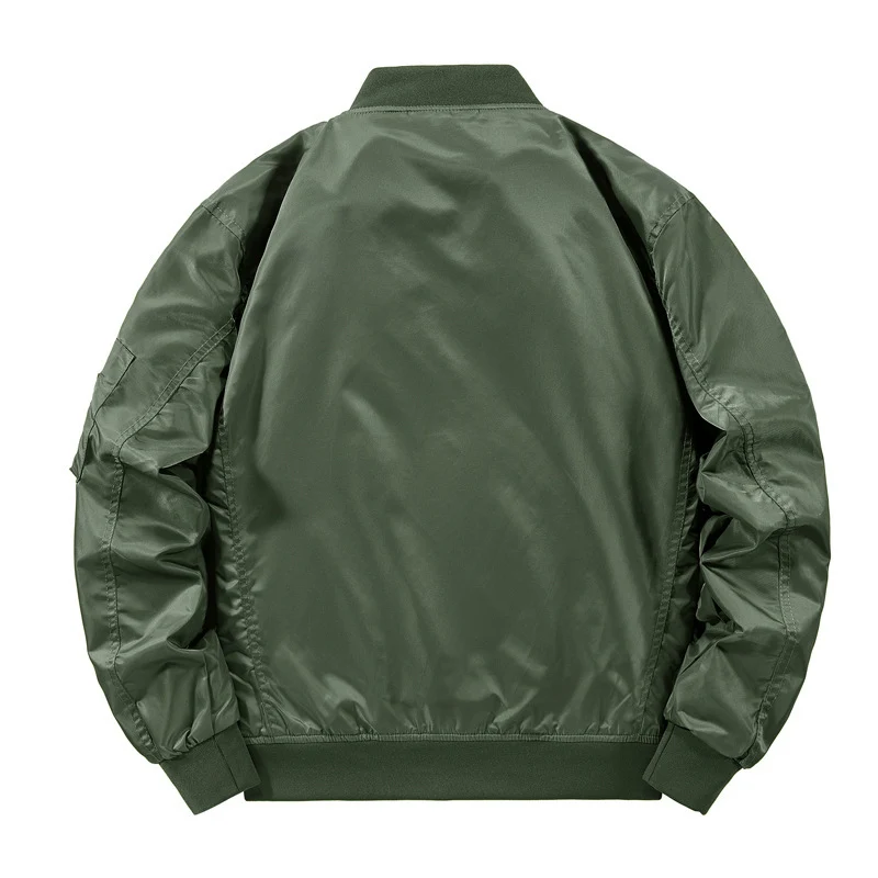 Herren Leichter Nylon‑Bomber mit kontrastierendem Innenfutter und Utility‑Ärmeltasche Drune