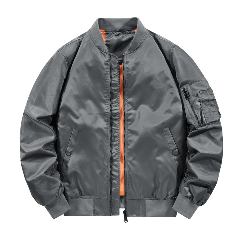 Herren Leichter Nylon‑Bomber mit kontrastierendem Innenfutter und Utility‑Ärmeltasche Drune