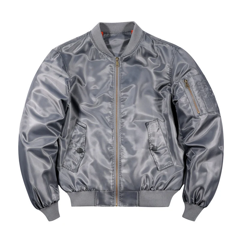 Herren leichter Nylon-Bomber mit kontrastfutter, Ärmeltasche und gerippten Bündchen Drune