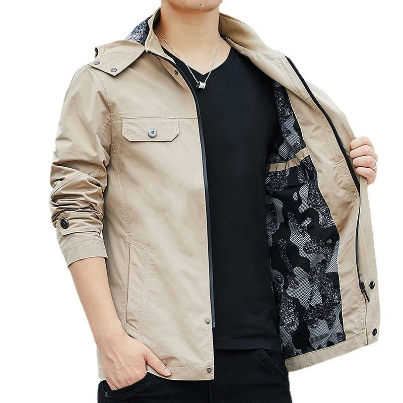 Herren Leichter Kapuzen-Fieldblouson im Casual-Utility-Stil Drune