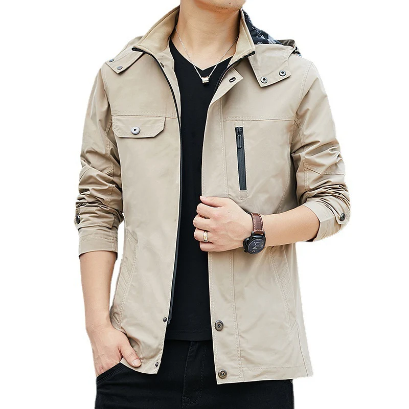 Herren Leichter Kapuzen-Fieldblouson im Casual-Utility-Stil Drune