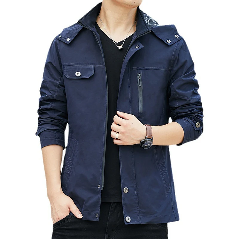 Herren Leichter Kapuzen-Fieldblouson im Casual-Utility-Stil Drune