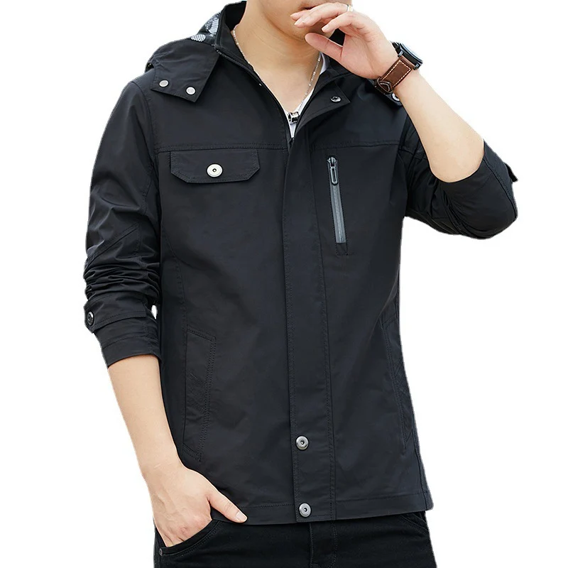 Herren Leichter Kapuzen-Fieldblouson im Casual-Utility-Stil Drune