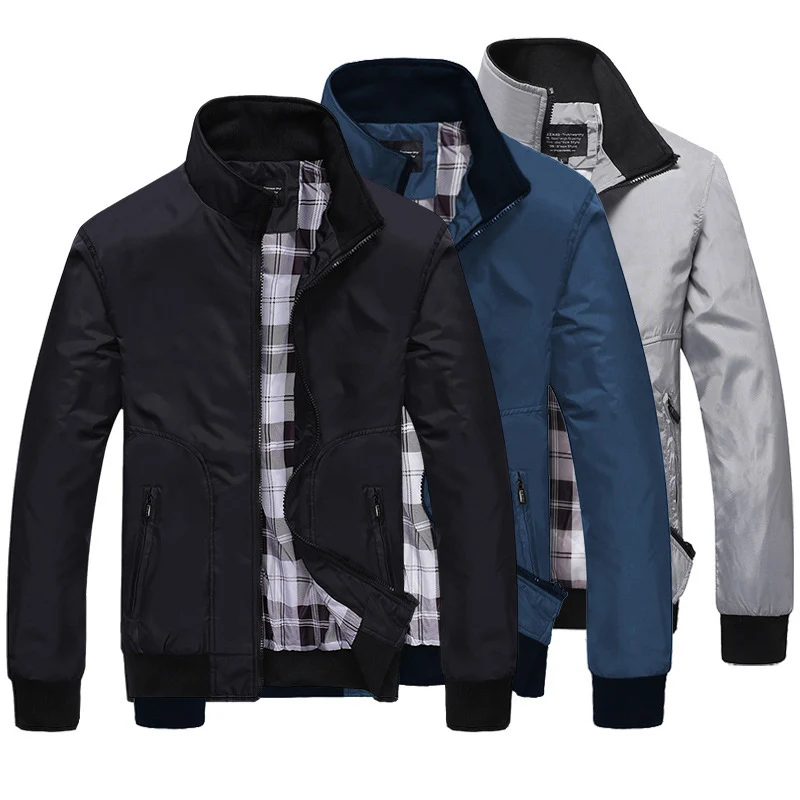 Herren leichter gefütterter Urban‑Bomber mit kariertem Innenfutter, windabweisender Shell und Rippbündchen Drune