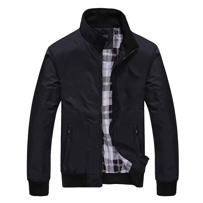 Herren leichter gefütterter Urban‑Bomber mit kariertem Innenfutter, windabweisender Shell und Rippbündchen Drune