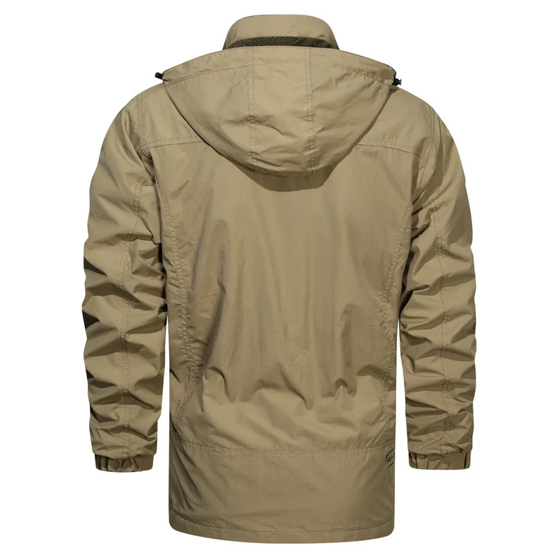 Herren leichter Fieldparka mit Kapuze, atmungsaktivem Mesh‑Futter und multifunktionalen Taschen Drune