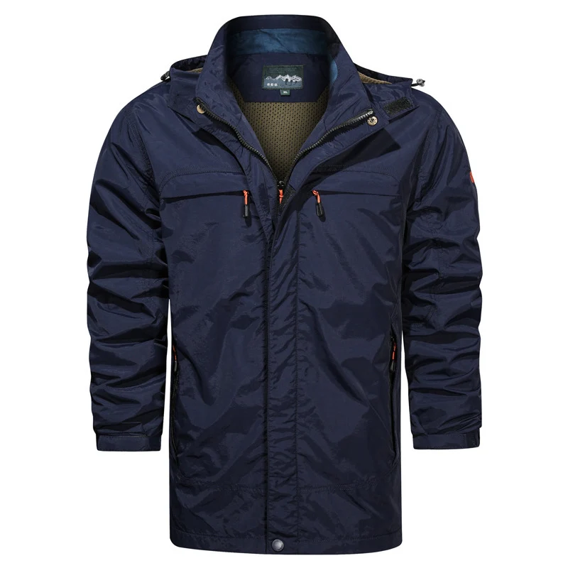 Herren leichter Fieldparka mit Kapuze, atmungsaktivem Mesh‑Futter und multifunktionalen Taschen Drune