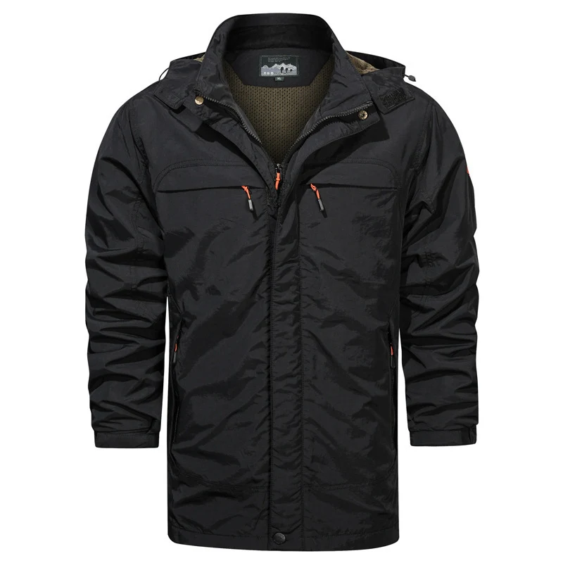 Herren leichter Fieldparka mit Kapuze, atmungsaktivem Mesh‑Futter und multifunktionalen Taschen Drune