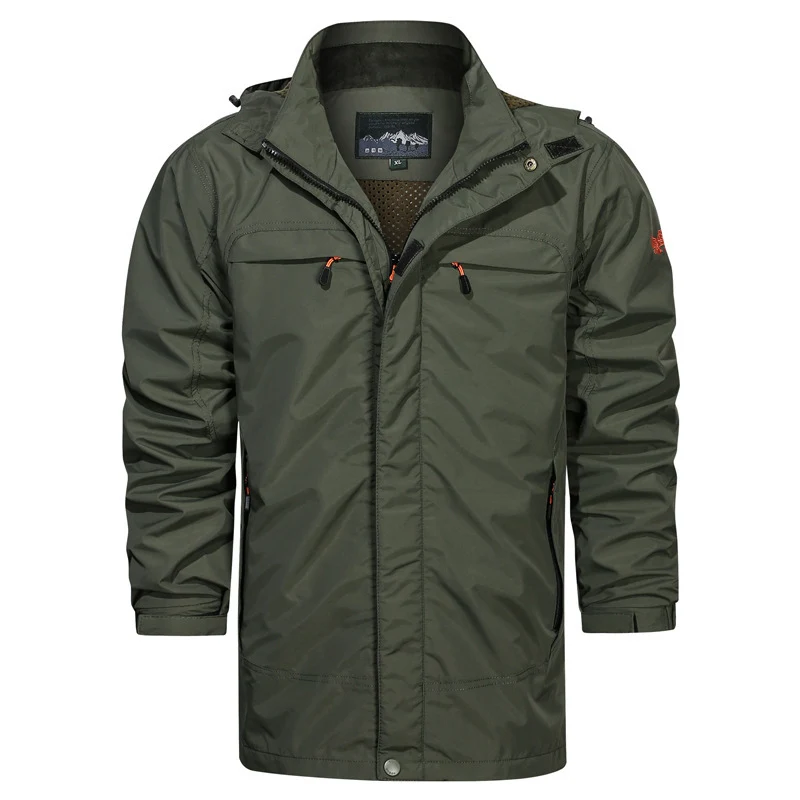 Herren leichter Fieldparka mit Kapuze, atmungsaktivem Mesh‑Futter und multifunktionalen Taschen Drune