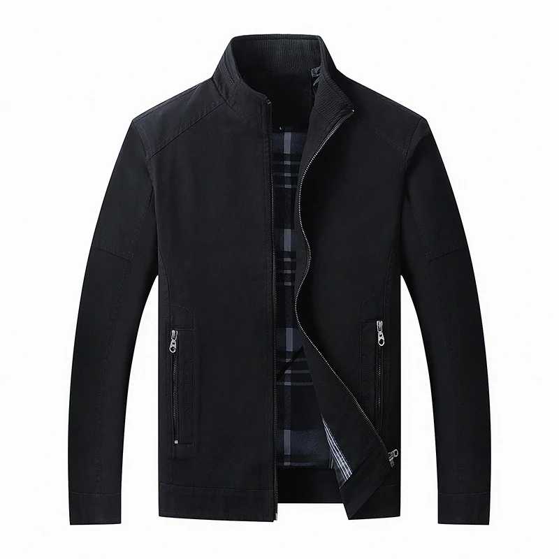 Herren Leichter Canvas-Fieldblouson mit Stehkragen und verdecktem Reißverschluss Drune