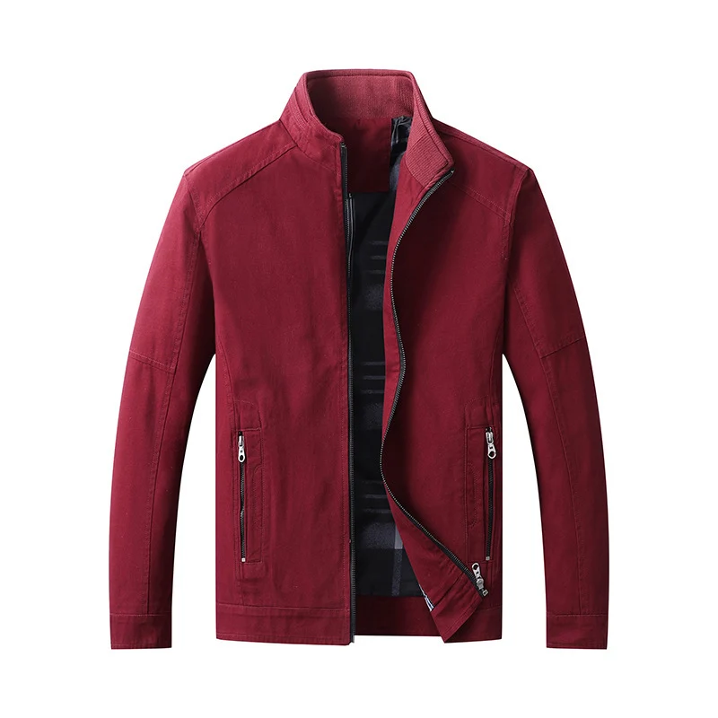 Herren Leichter Canvas-Fieldblouson mit Stehkragen und verdecktem Reißverschluss Drune