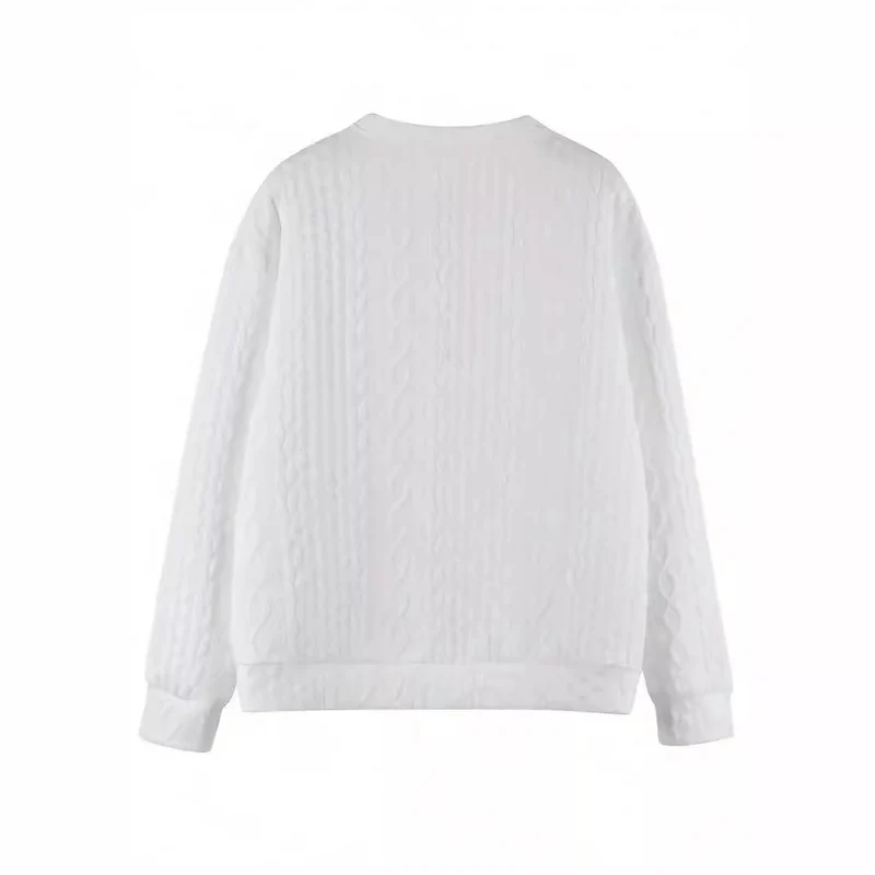 Damen Oversize Strick‑Sweatshirt mit Zopfmuster und geripptem Saum Drune